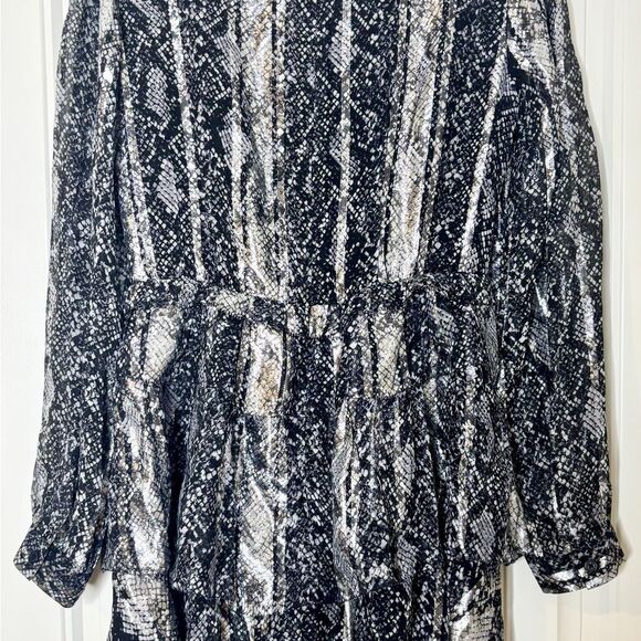Michael Michael Kors Metallic Snakeskin Tiered Dress Size M | NWT $295 - Picture 7 of 11